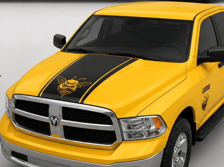 Truck Vinyl Racing Stripe Dodge Ram Bee Grumpy Bee Concept Hood Decals Stickers #78 for Dodge Ram 1500 2500 3500