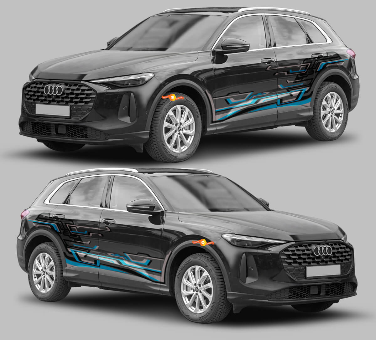 Interwoven Techno Style Side Stripes Vinyl Decal Kit for Audi Q5