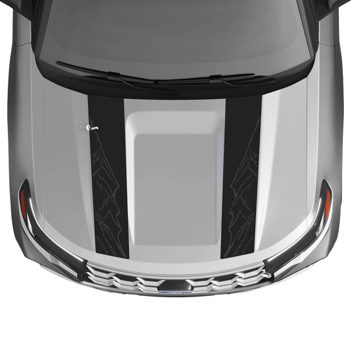 Double Mountain Outline Hood Stripes Vinyl Decal Kit for Ford Explorer ST 2020-26