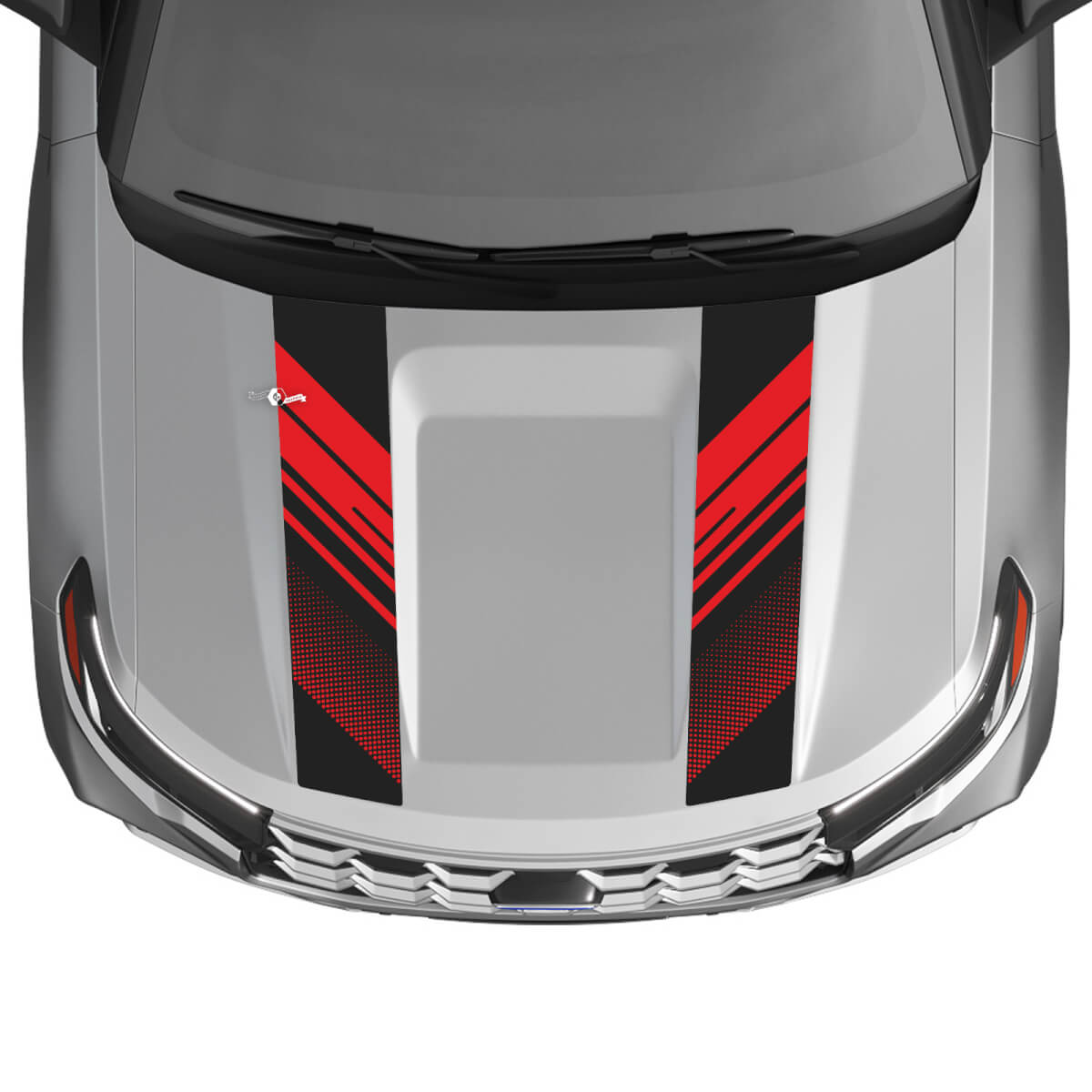Dual Perforated Hood Stripes Vinyl Decal Kit for Ford Explorer ST 2020-26