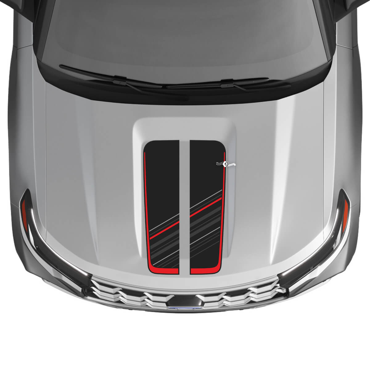 Decorated Hood Stripes Vinyl Decal Kit for Ford Explorer ST 2020-26