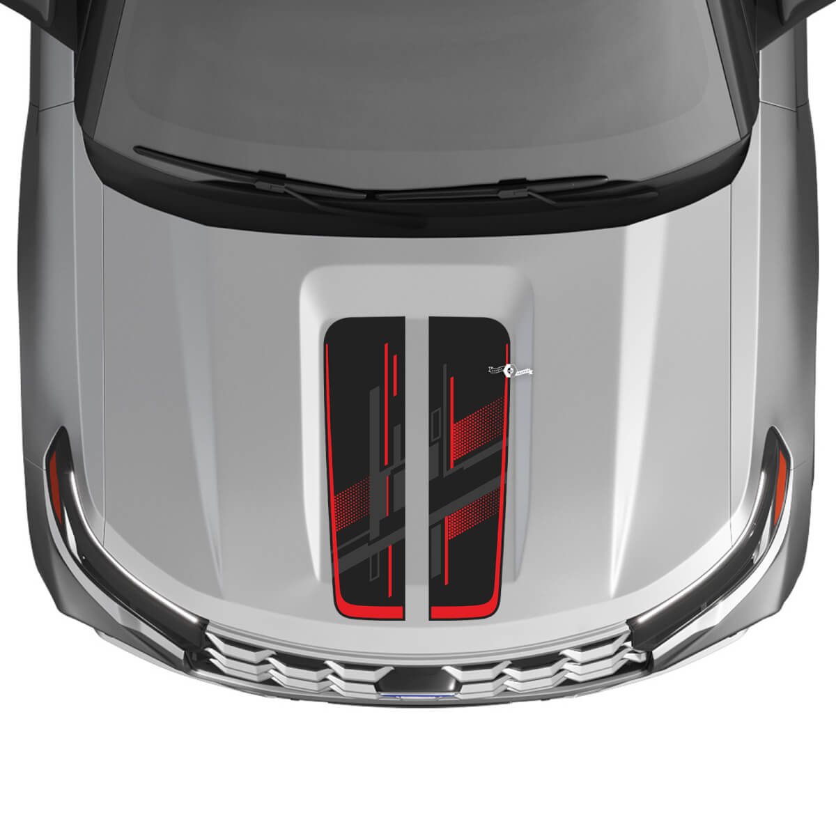 Techno Perforated Hood Stripes Vinyl Decal Kit for Musclecar Explorer ST 2020-26