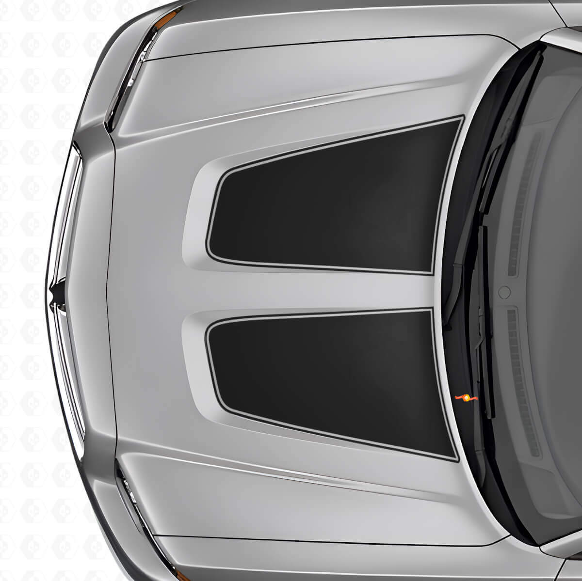 Dual Wide Outline Hood Stripes Vinyl Decal Set for Dodge Charger