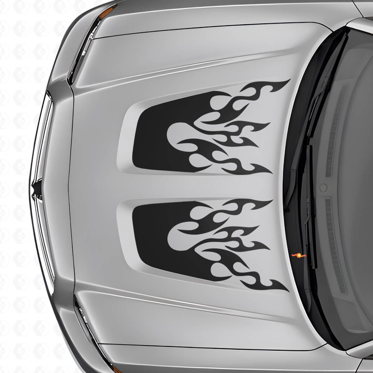 Flame Style Dual Hood Stripes Vinyl Decal Kit for Dodge Charger