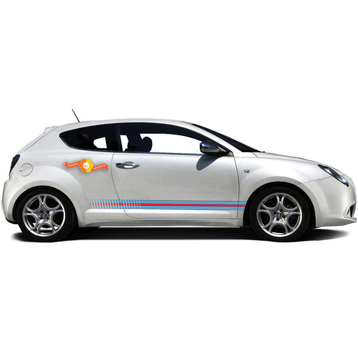 Strobe Racing Style Side Stripes Vinyl Decal Kit for Alfa Romeo