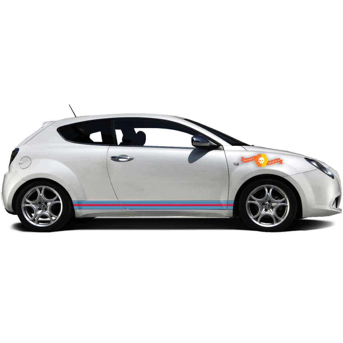 Racing Style Side Stripes Vinyl Decal Kit for Alfa Romeo