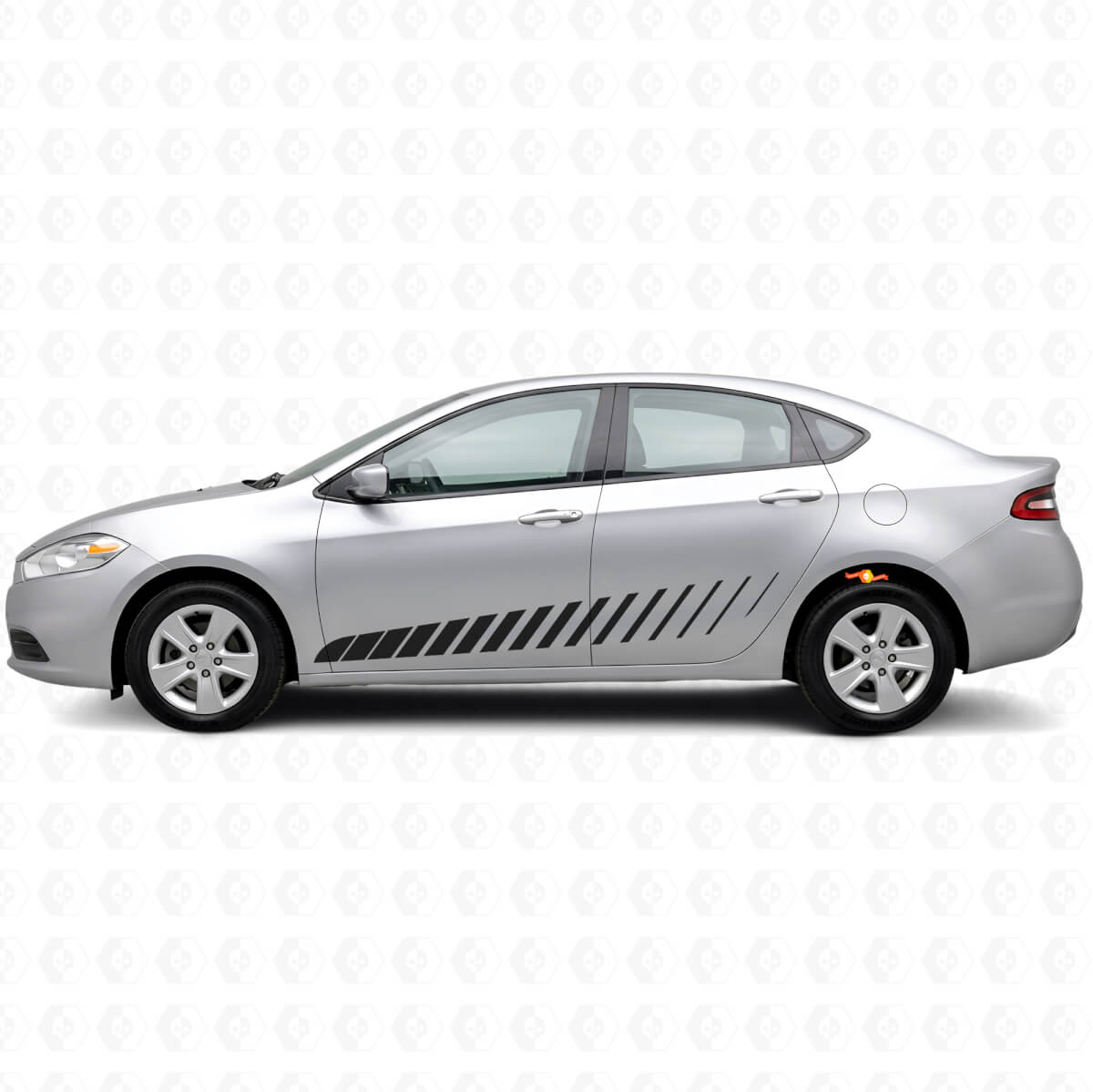 Decorated Strobe Side Stripes Vinyl Decal Kit for Dodge Dart