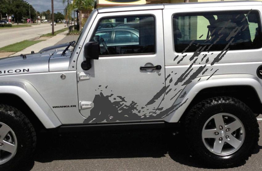 Jeep Wrangler Mud Splash Splash Unlimitato Decalcomanie in vinile Autoadesivi Grafica