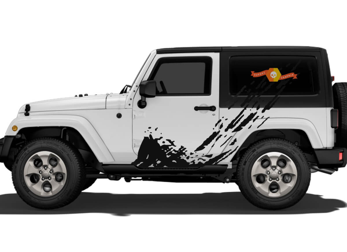 Mud Splash Side Vinyl Decal Sticker for Jeep Wrangler 2007-2027