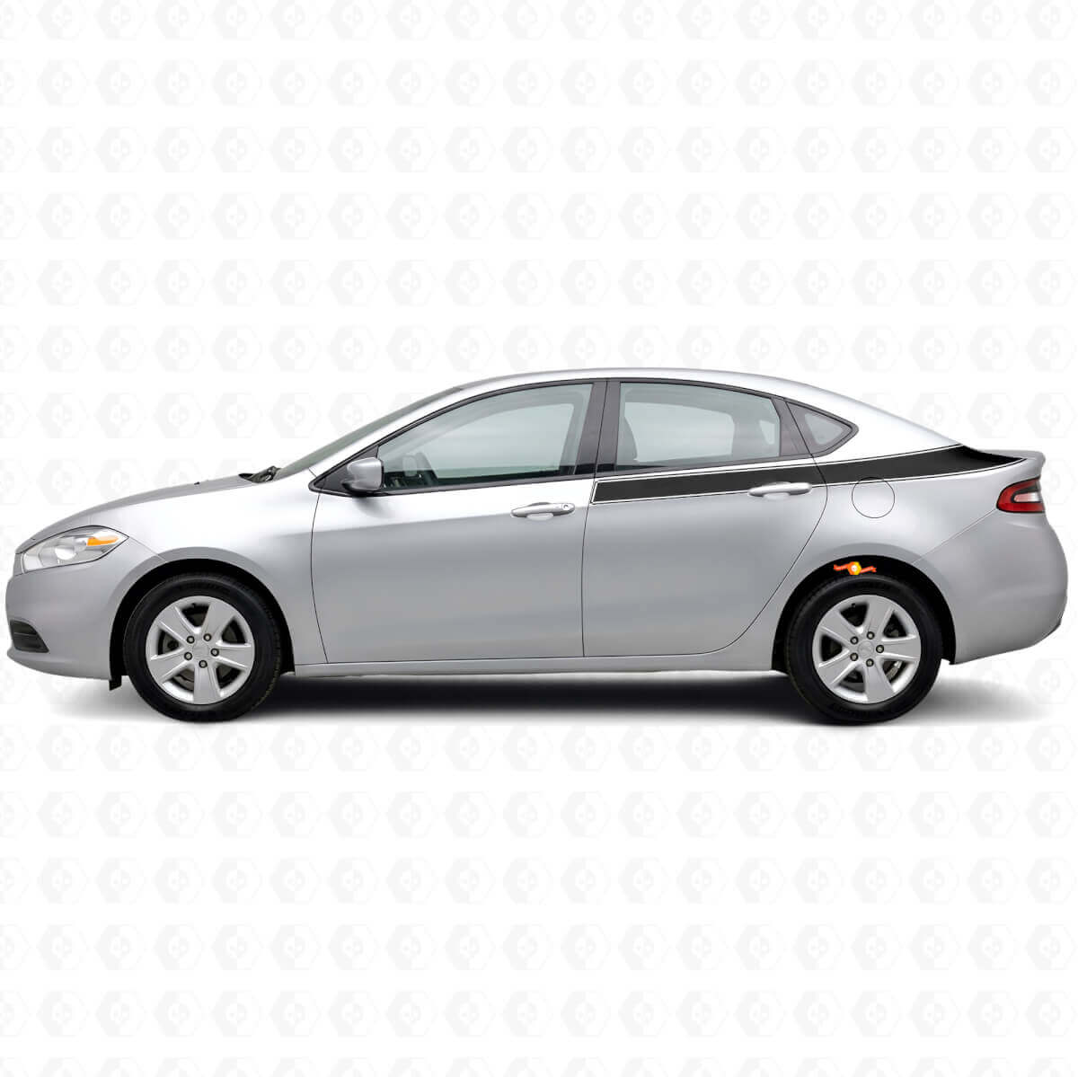 Accent Outline Rear Side Stripes Vinyl Decal Kit for Dodge Dart 2013+