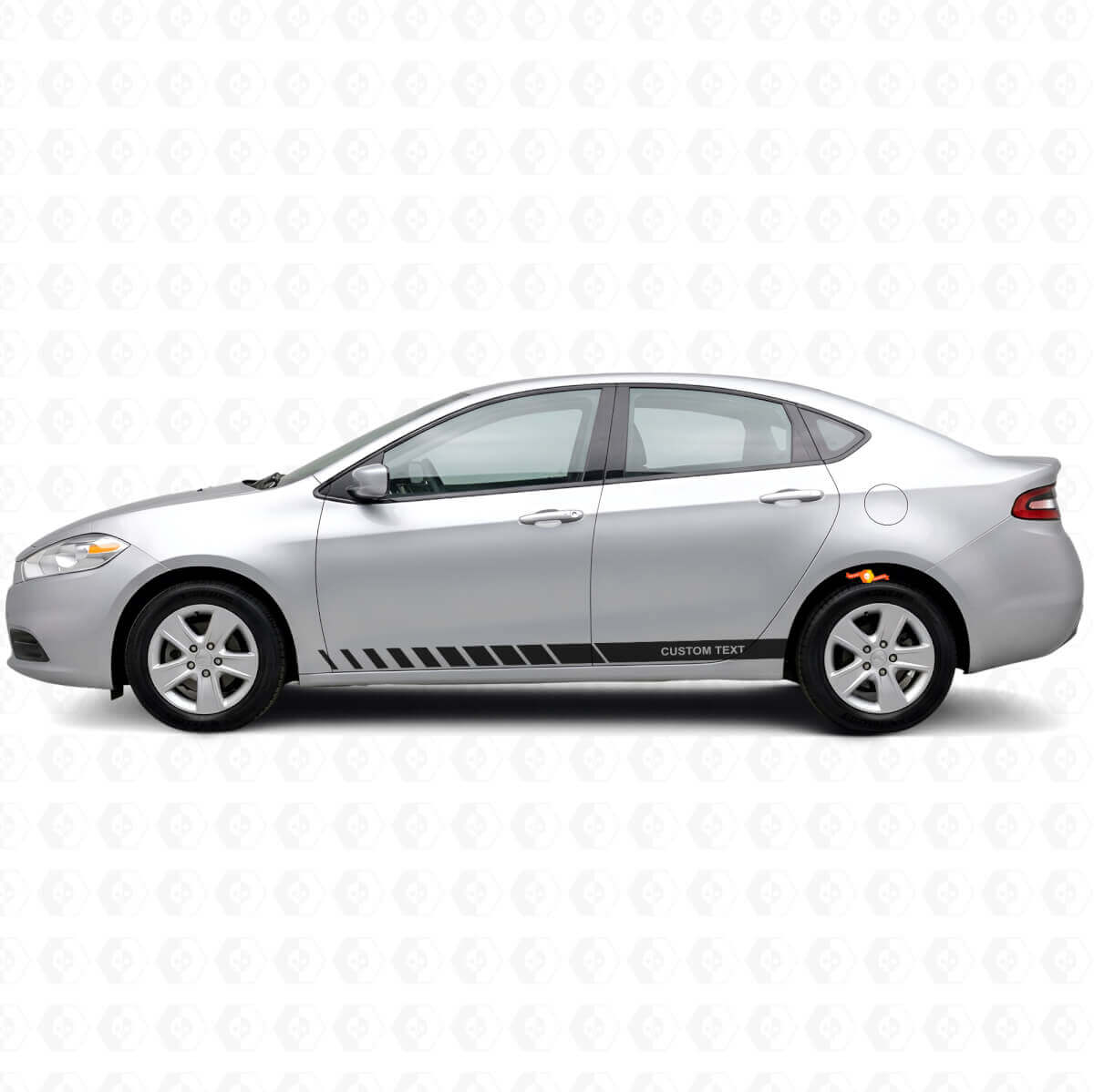 Strobe Style Rocker Panel Custom Stripes Vinyl Decal Kit for Dodge Dart 2013+