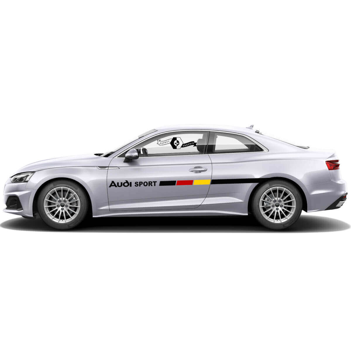 German Flag Style Branded Side Vinyl Decal Kit for for Audi A5