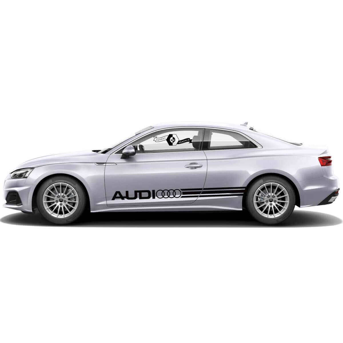 Branded Side Stripes Vinyl Decal Kit for for Audi A5