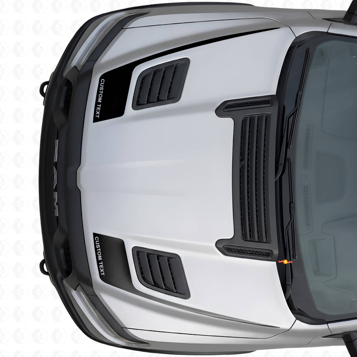 Hockey Stick Style Custom Hood Vinyl Decal Set for Dodge Ram Sport 2019+