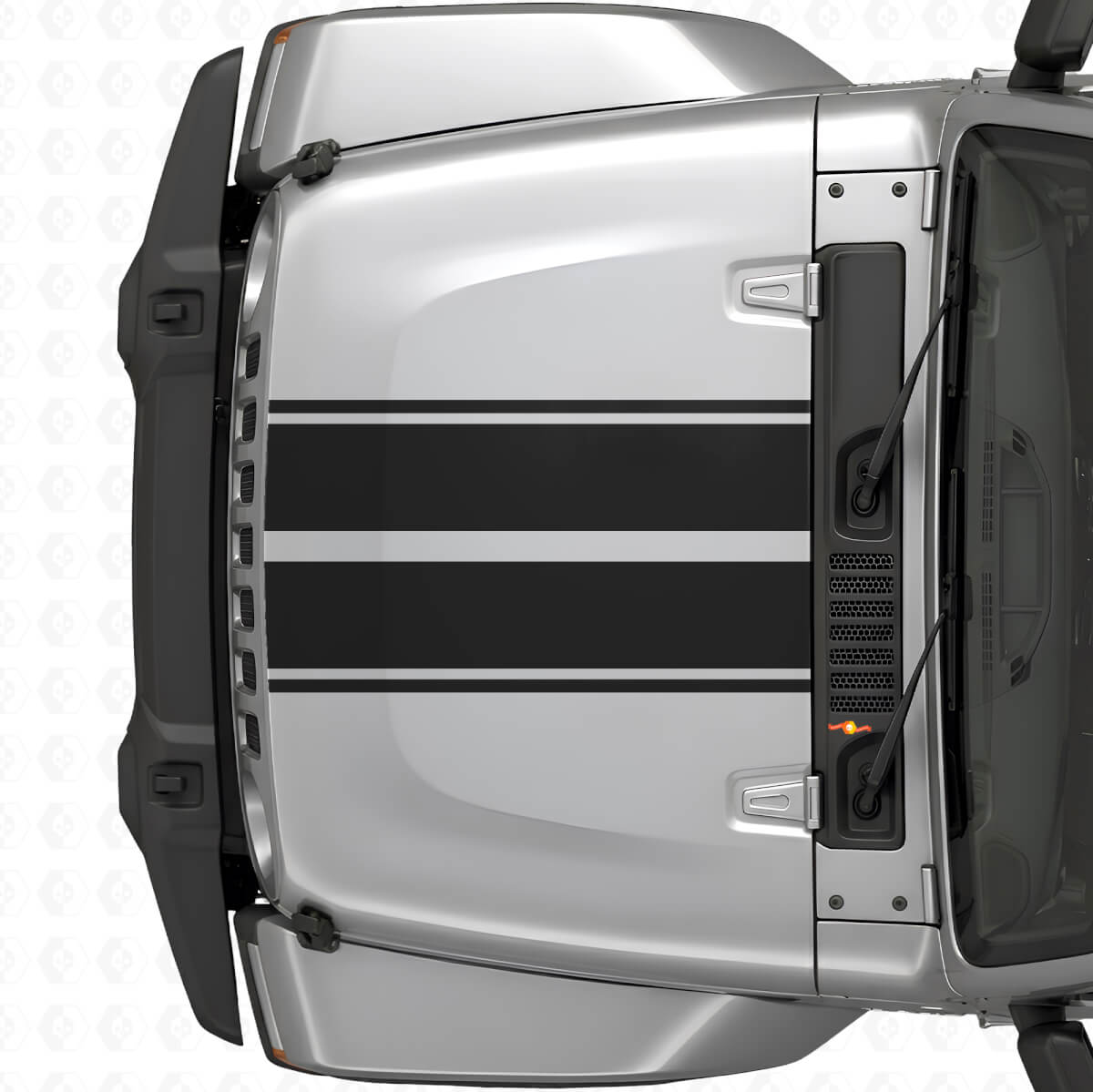 Dual Hood Outline Stripes Vinyl Decal for Jeep Wrangler 2007+