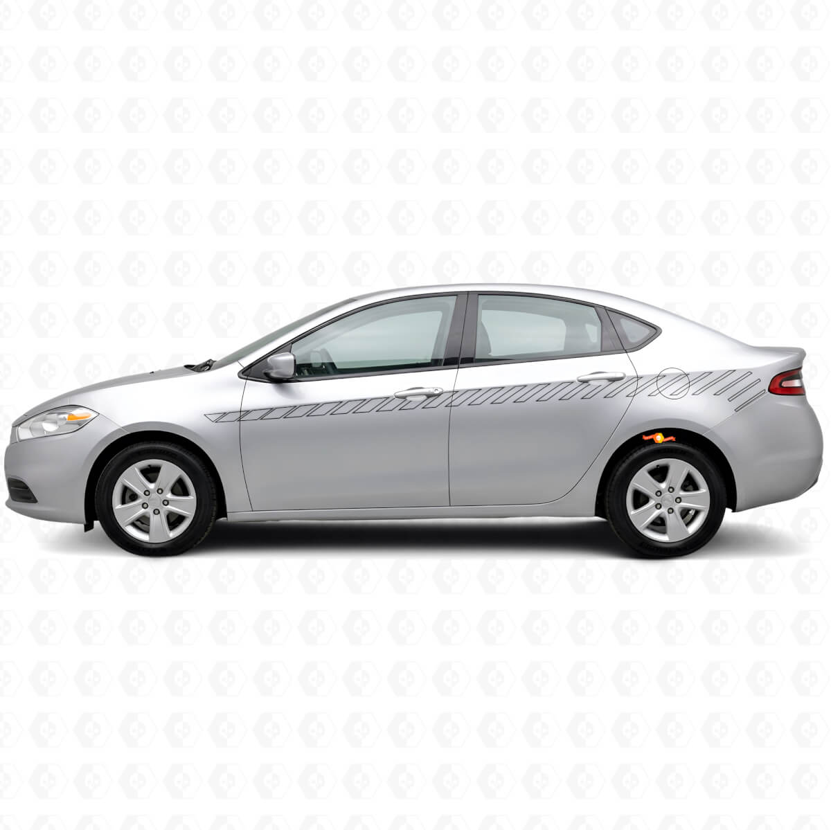 Strobe Outline Side Stripes Vinyl Decal Set for Dodge Dart 2013+