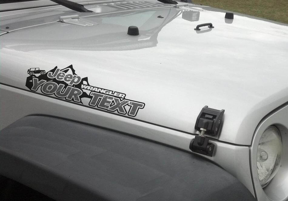 Mountains Logo Vinyl Decals Stickers Pair for Jeep Wrangler Edition