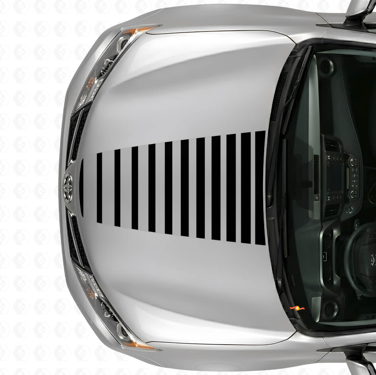 Strobe Style Hood Stripes Vinyl Decal for Toyota RAV4 2013+