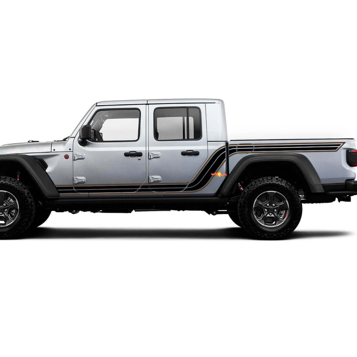 Twin Outline Side Stripes Vinyl Decal Kit for Jeep Gladiator