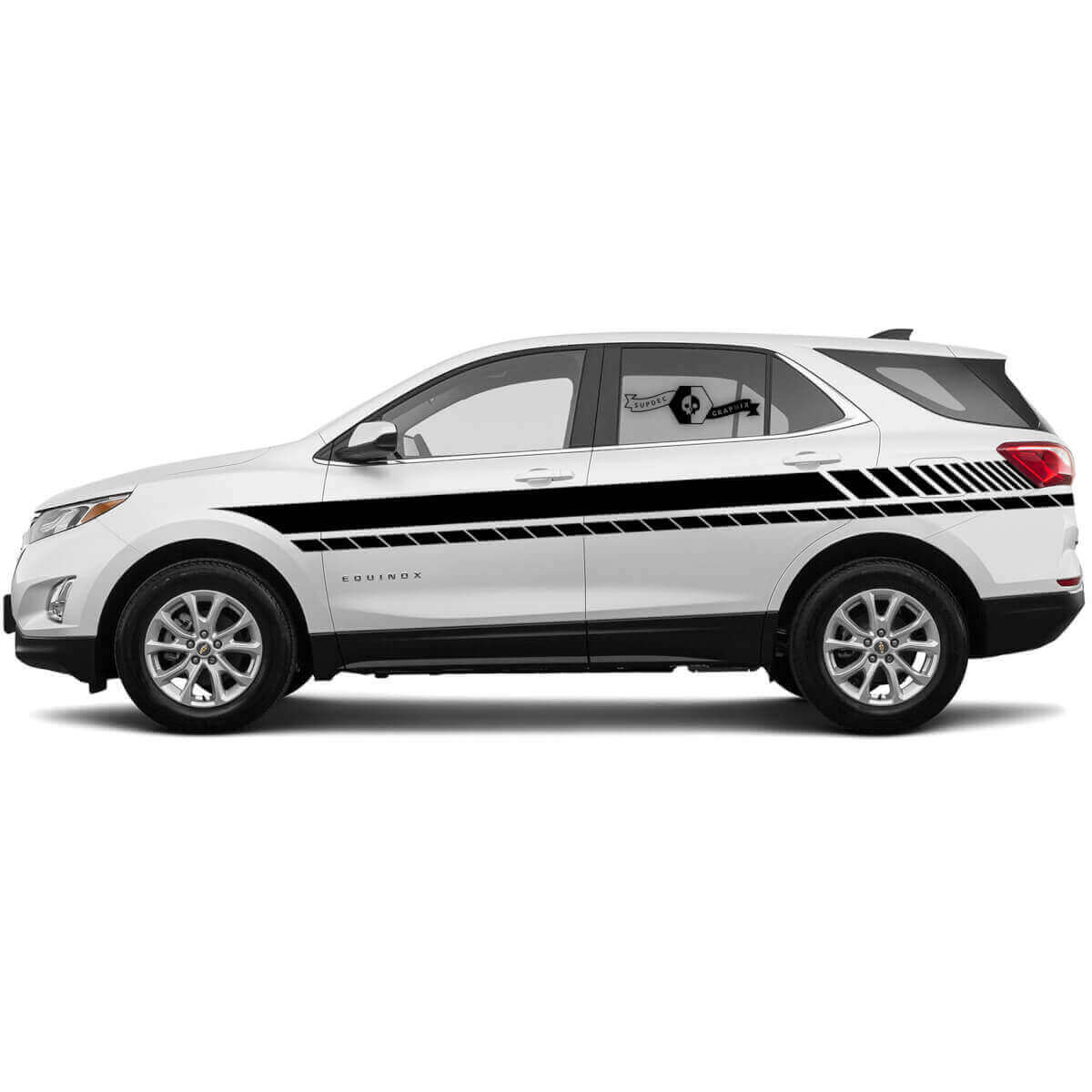 Racing Style Side Stripes Vinyl Decal Kit for Chevrolet Equinox 2021