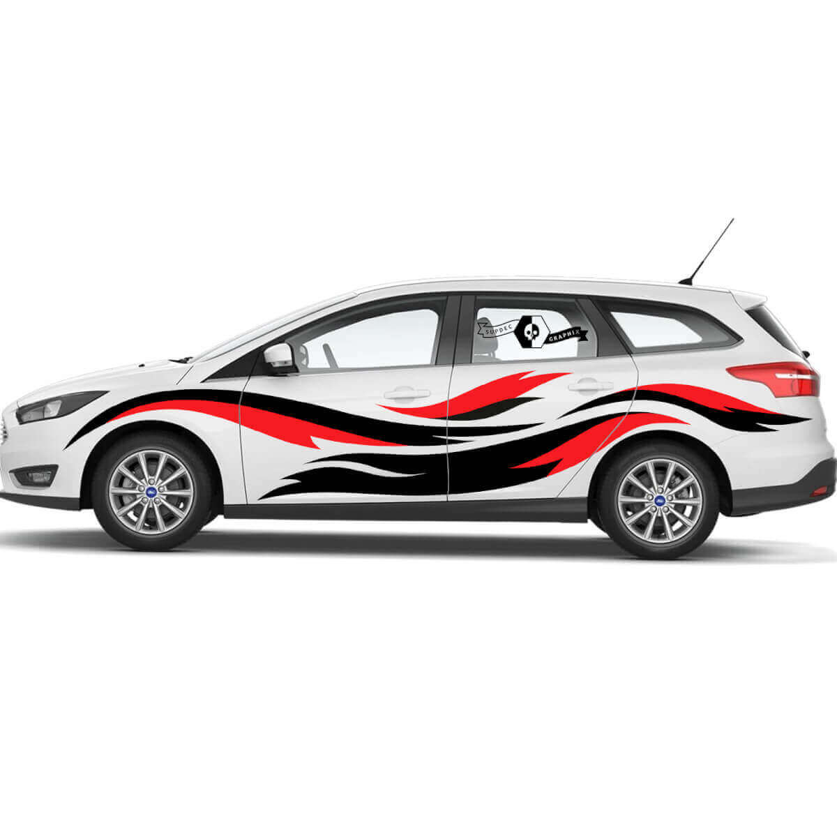 Tongues of Flame Side Vinyl Decal Kit for Musclecar Focus
