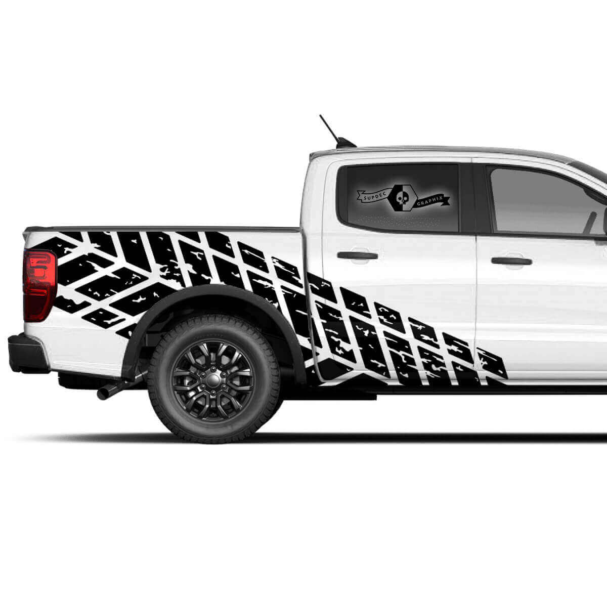 Distressed Tire Track Side Vinyl Decal Kit for Musclecar truck 