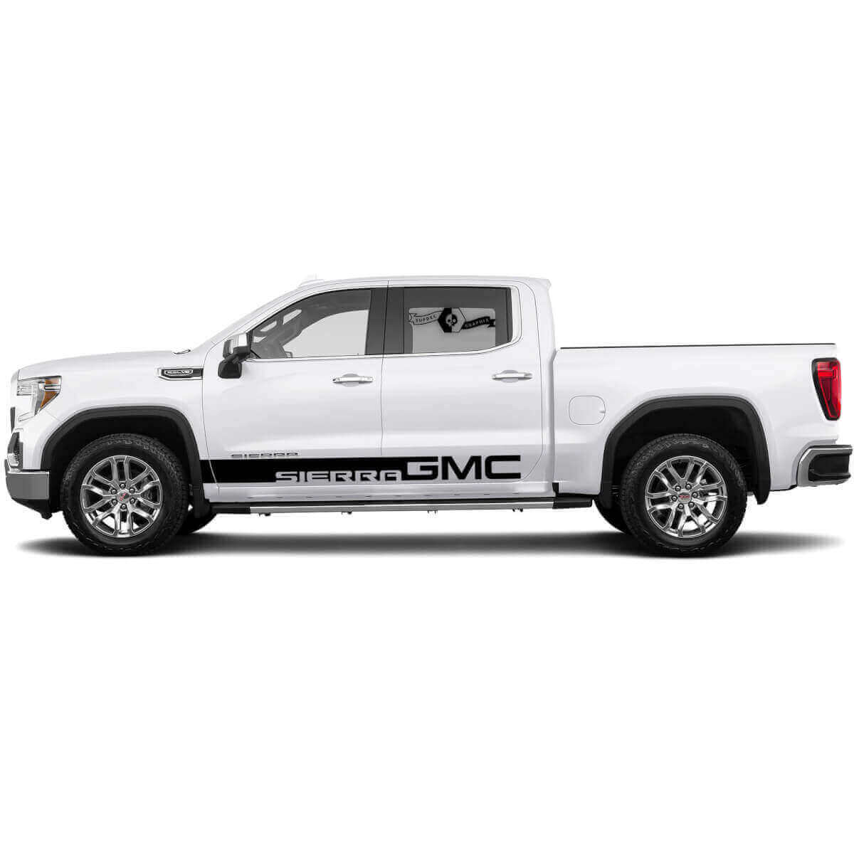 Branded Door Side Stripes Vinyl Decal Set for GMC Sierra