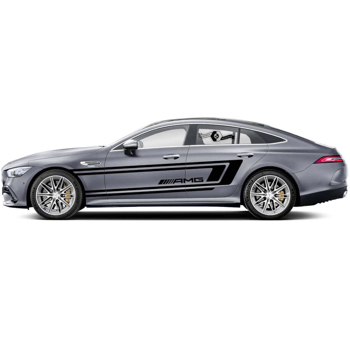 AMG Style Dual Side Stripes Vinyl Decal Kit for Mercedes Benz AMG GT3