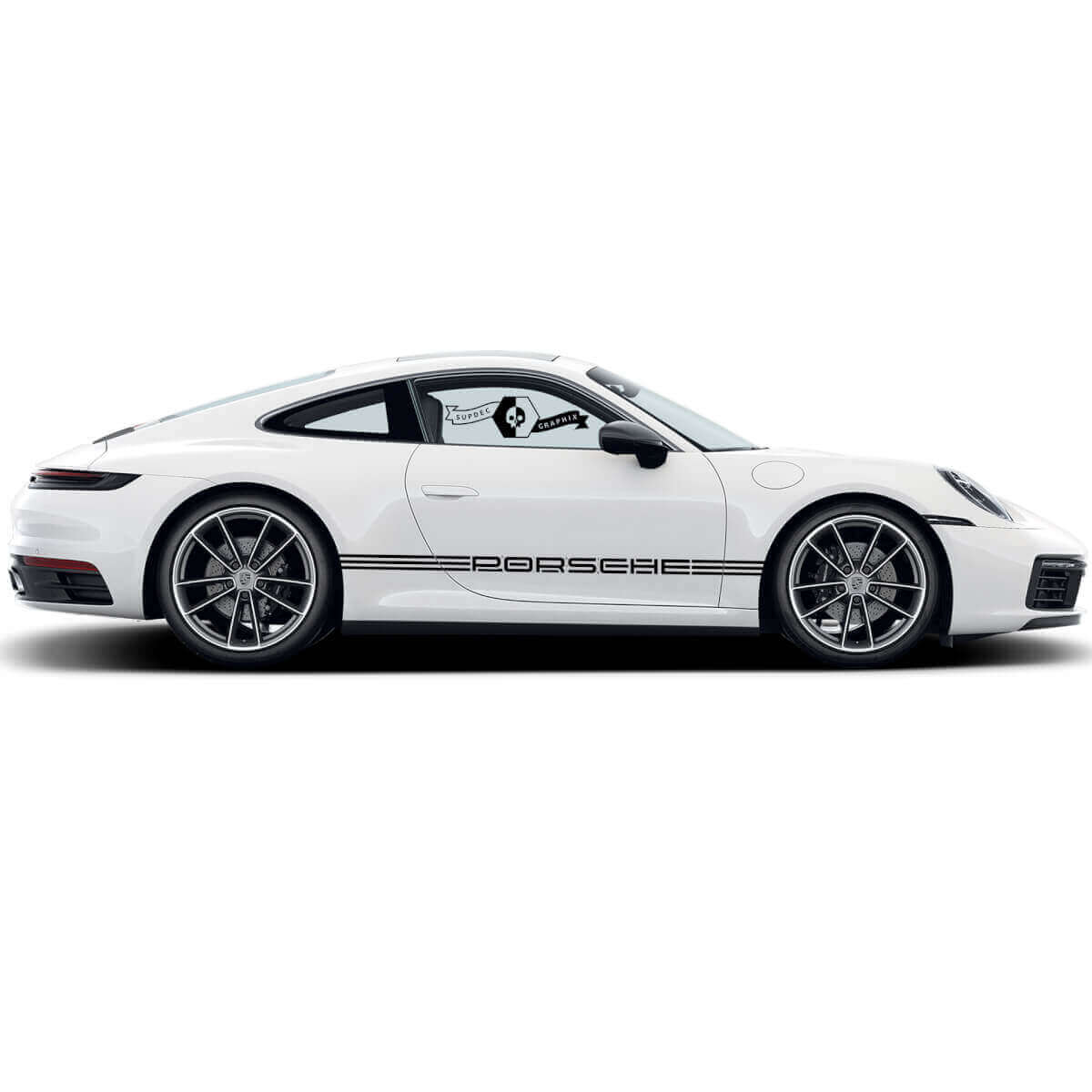 Branded Side Stripes Vinyl Decal Kit for Porsche Carrera 911