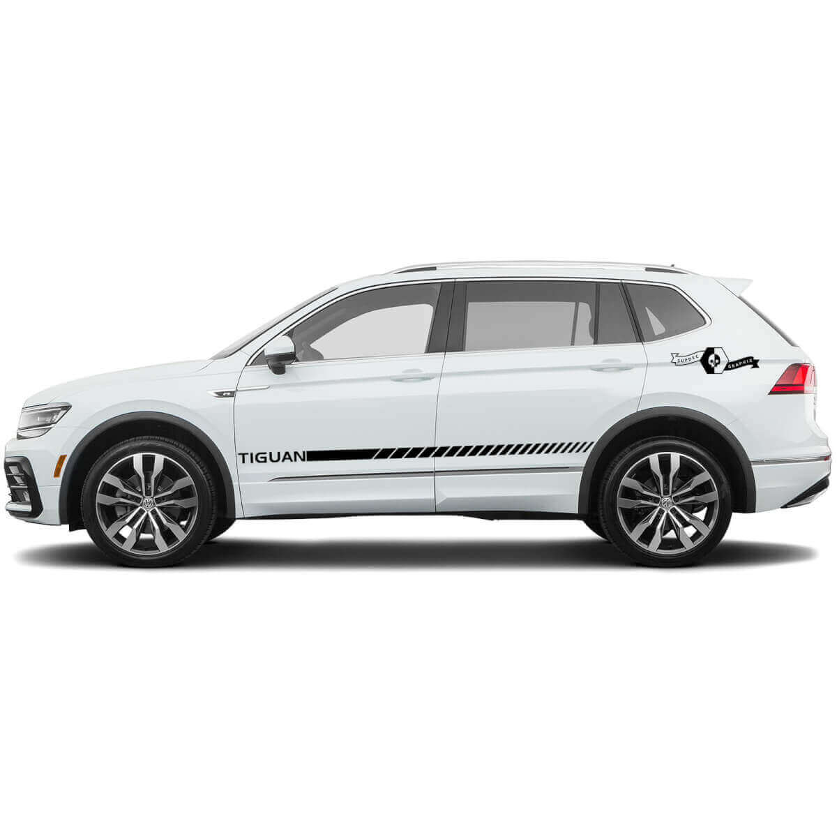 Rally Style Side Stripes Vinyl Decal Kit for Volkswagen Tiguan