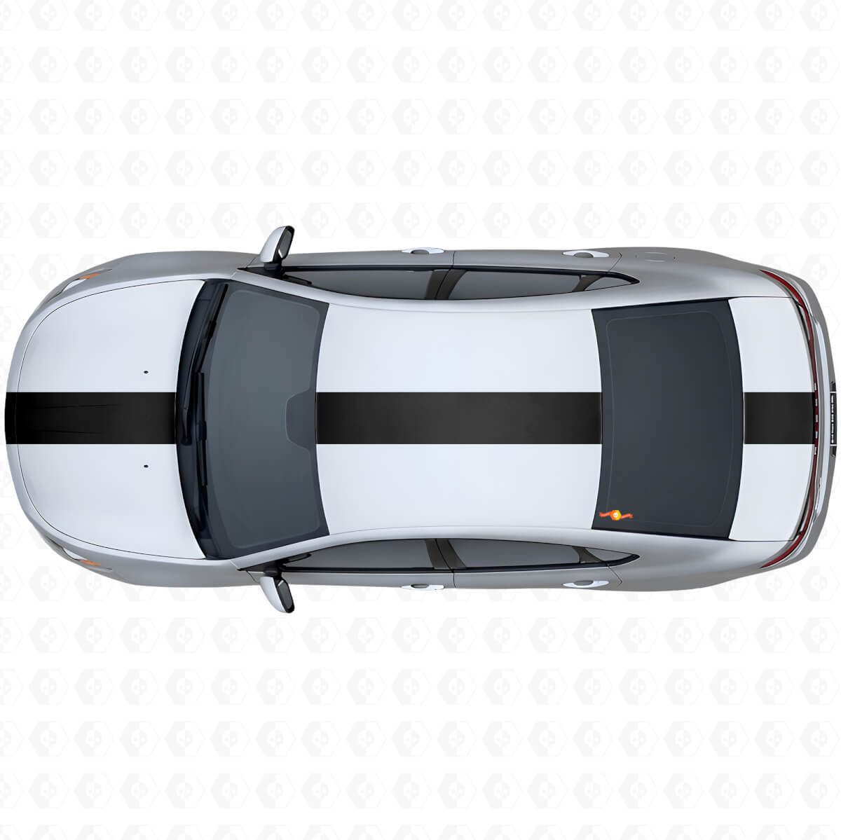 Wide Racing Stripe Upper Side Vinyl Decal Kit for Dodge Dart 2013+