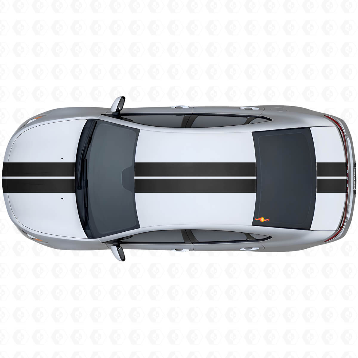 Dual Stripes Front Upper Rear Vinyl Decal Kit for Dodge Dart 2013+