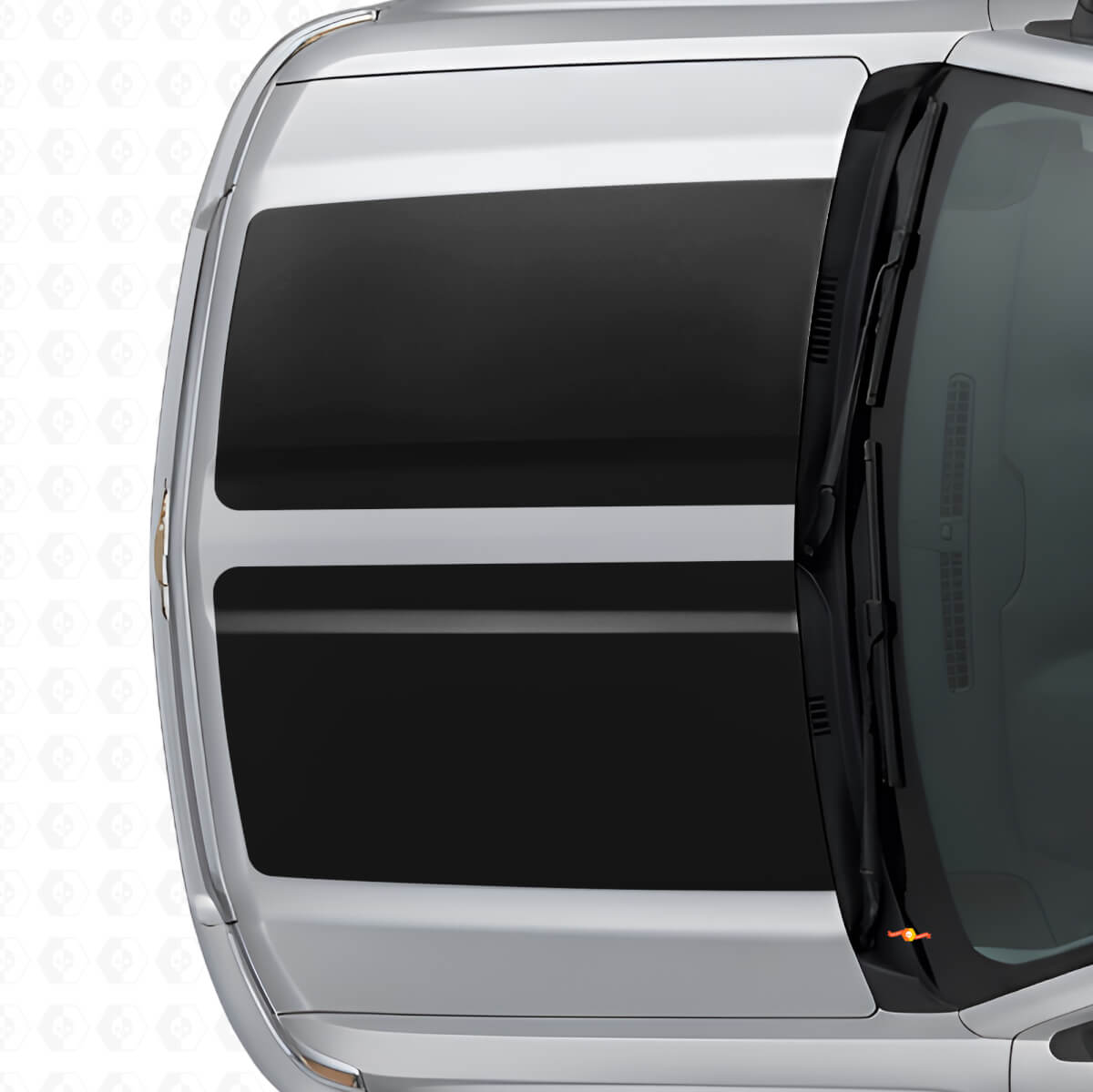 Dual Wide Stripes Hood & Tailgate Vinyl Decal Kit for Chevrolet Silverado 2014-15