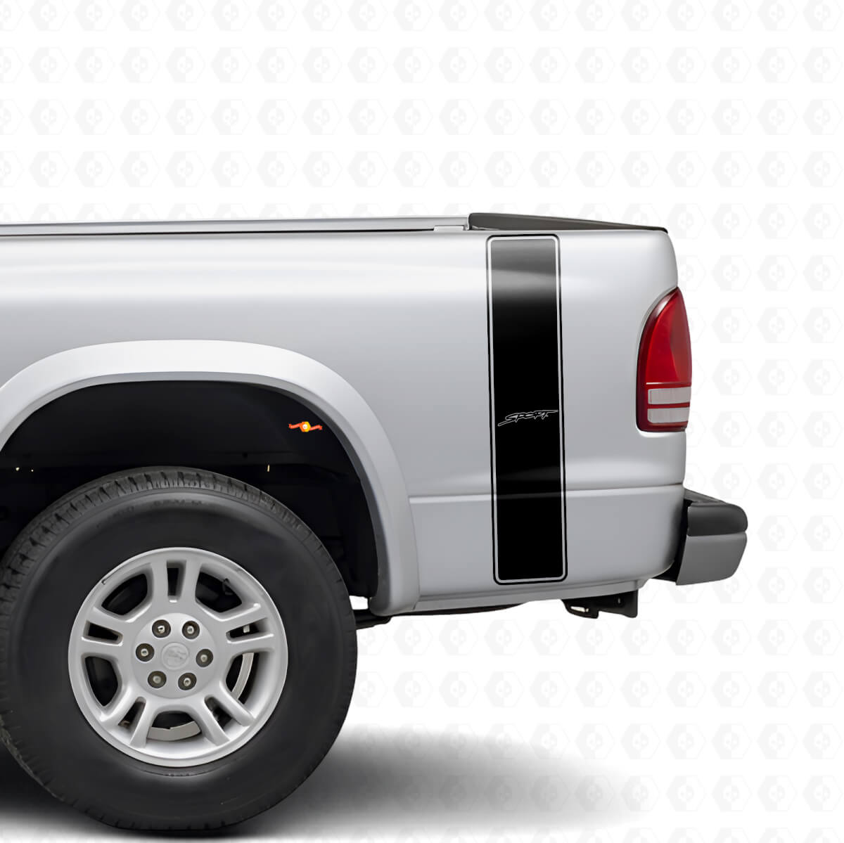 Sport Outline Stripes Rear Side Vinyl Decal Kit for Dodge Dakota 1997+