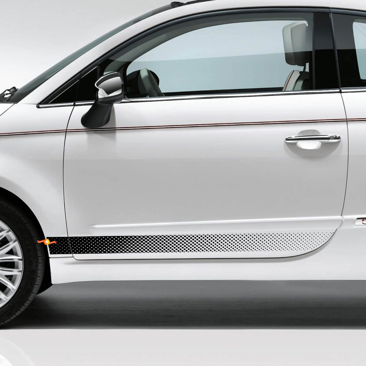 Perforated Style Stripes Side Vinyl Decal Sticker for Fiat 500