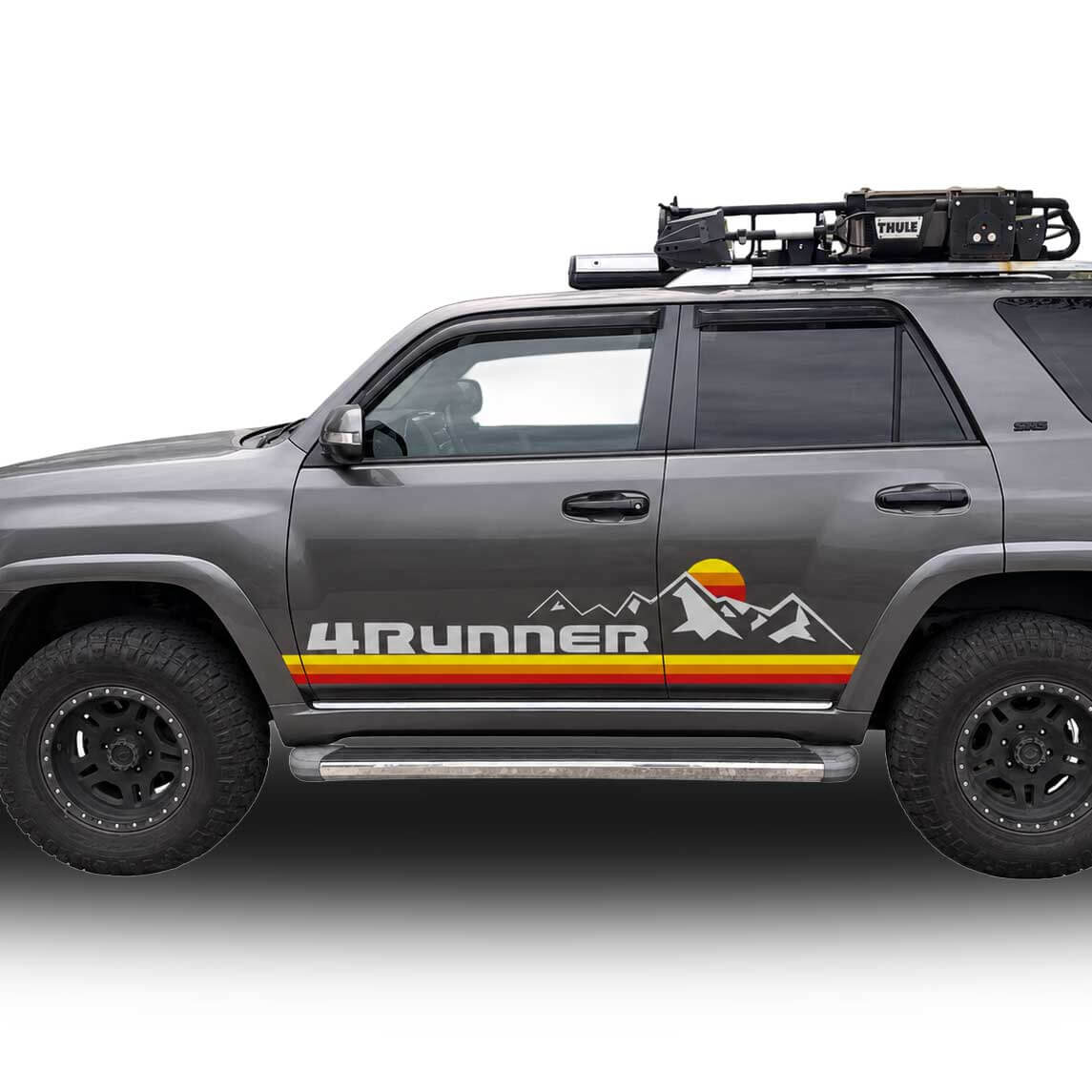 Mountains Retro Style Stripes Side Vinyl Decal Sticker for Toyota 4Runner 2014-2024