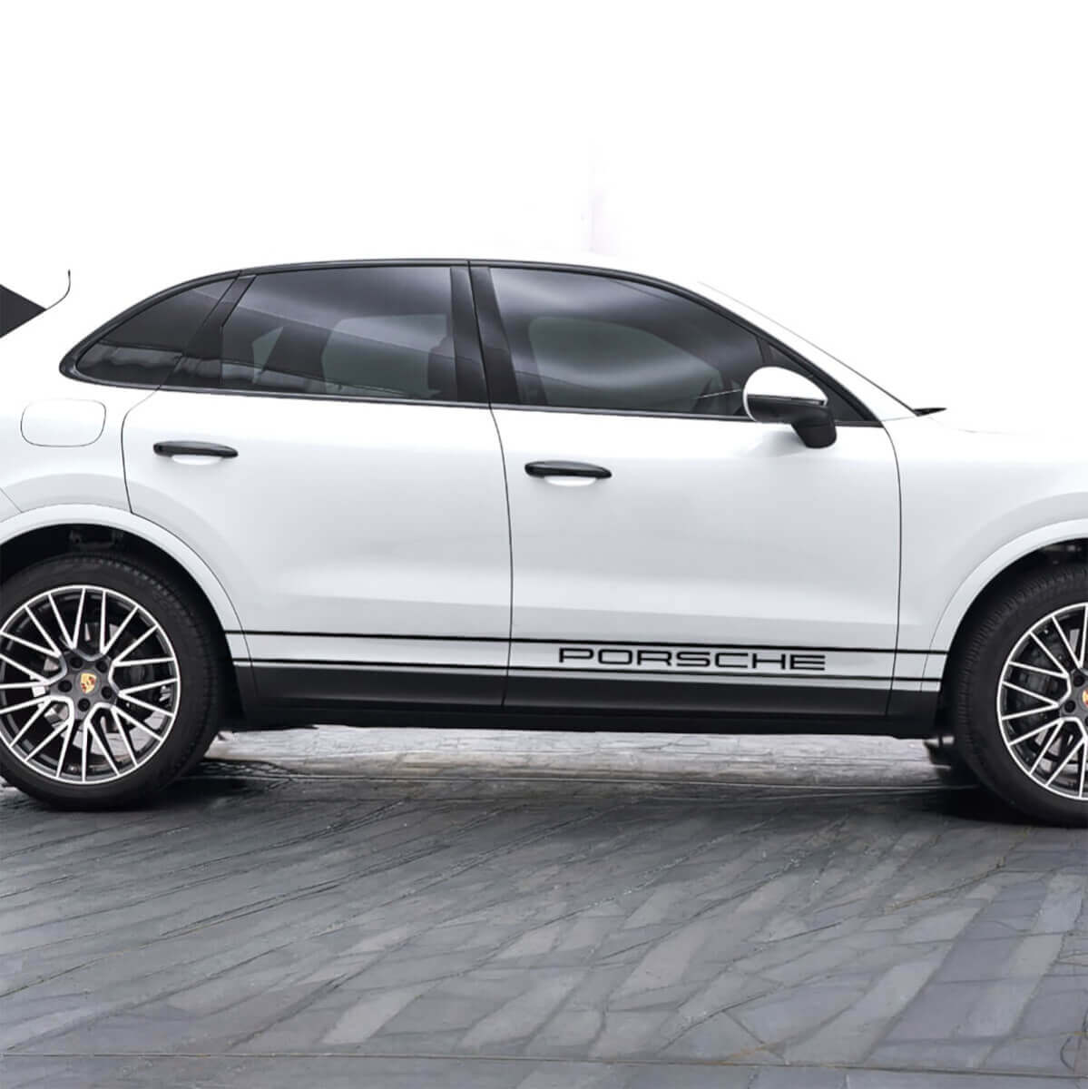 Two Pinstripe PORSCHE Side Door Vinyl Decal Sticker for Porsche Cayenne