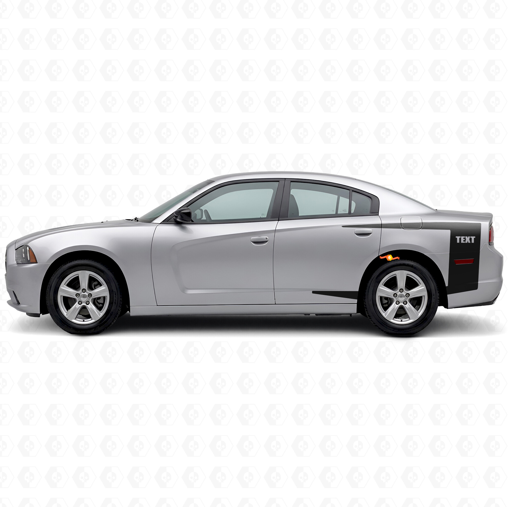Custom Text Accent Stripes Bedside Vinyl Decal Sticker for Dodge Charger 2011-2014