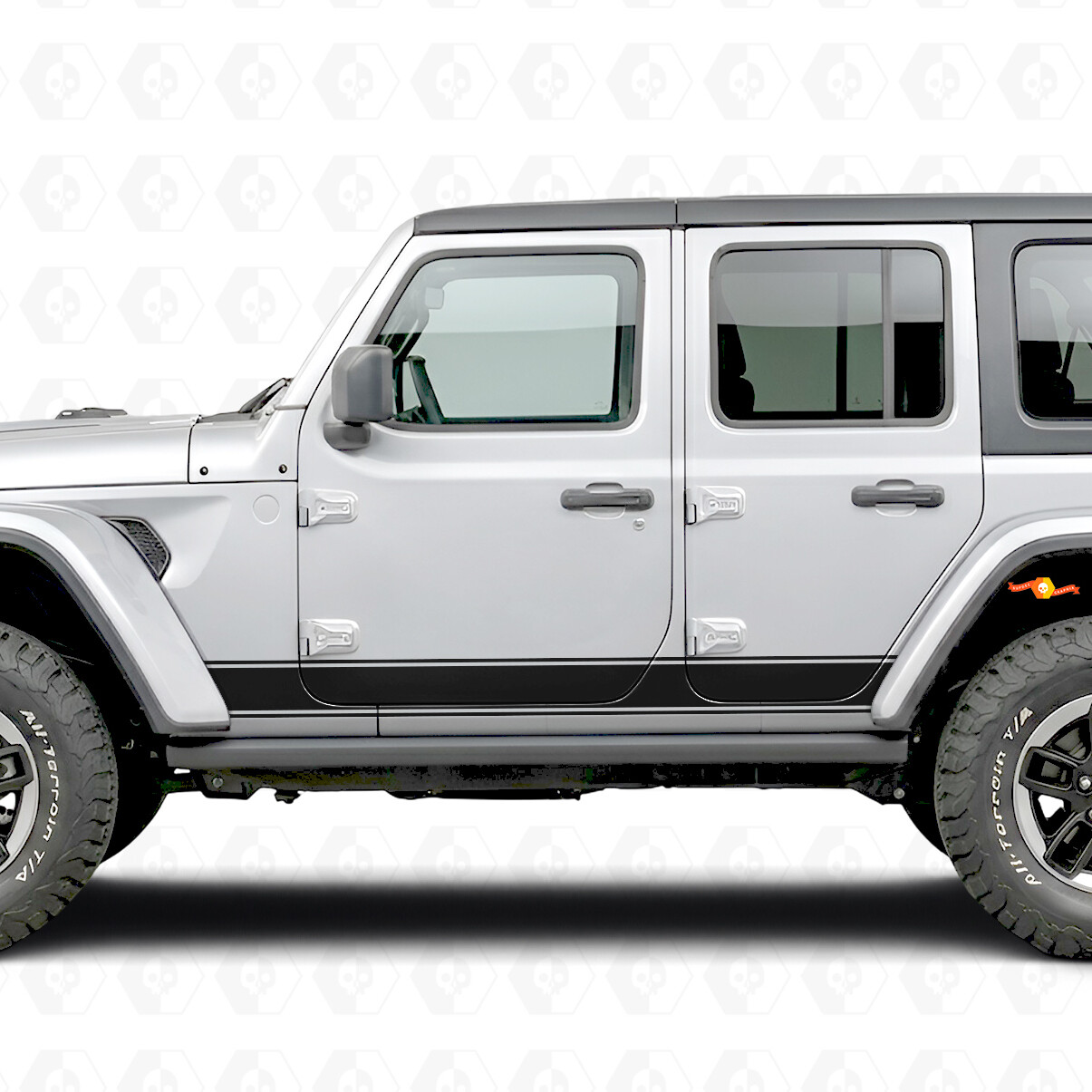 Outline Stripes Side Vinyl Decal Sticker for Jeep Wrangler 2018-2027