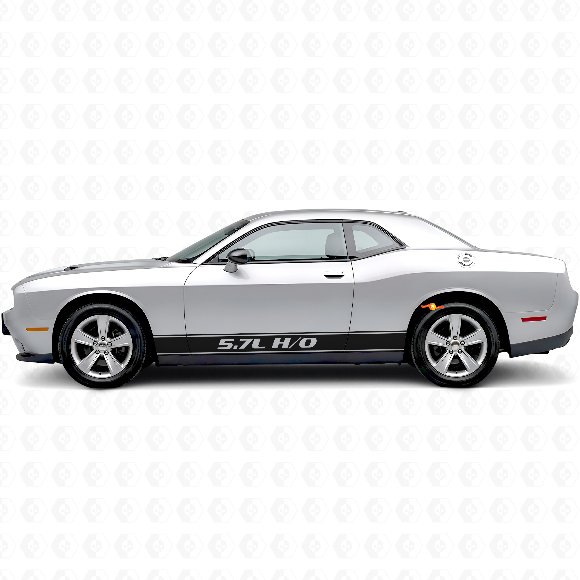5.7L H/O Outline Stripes Rocker Panel Vinyl Decal Sticker for Dodge Challenger