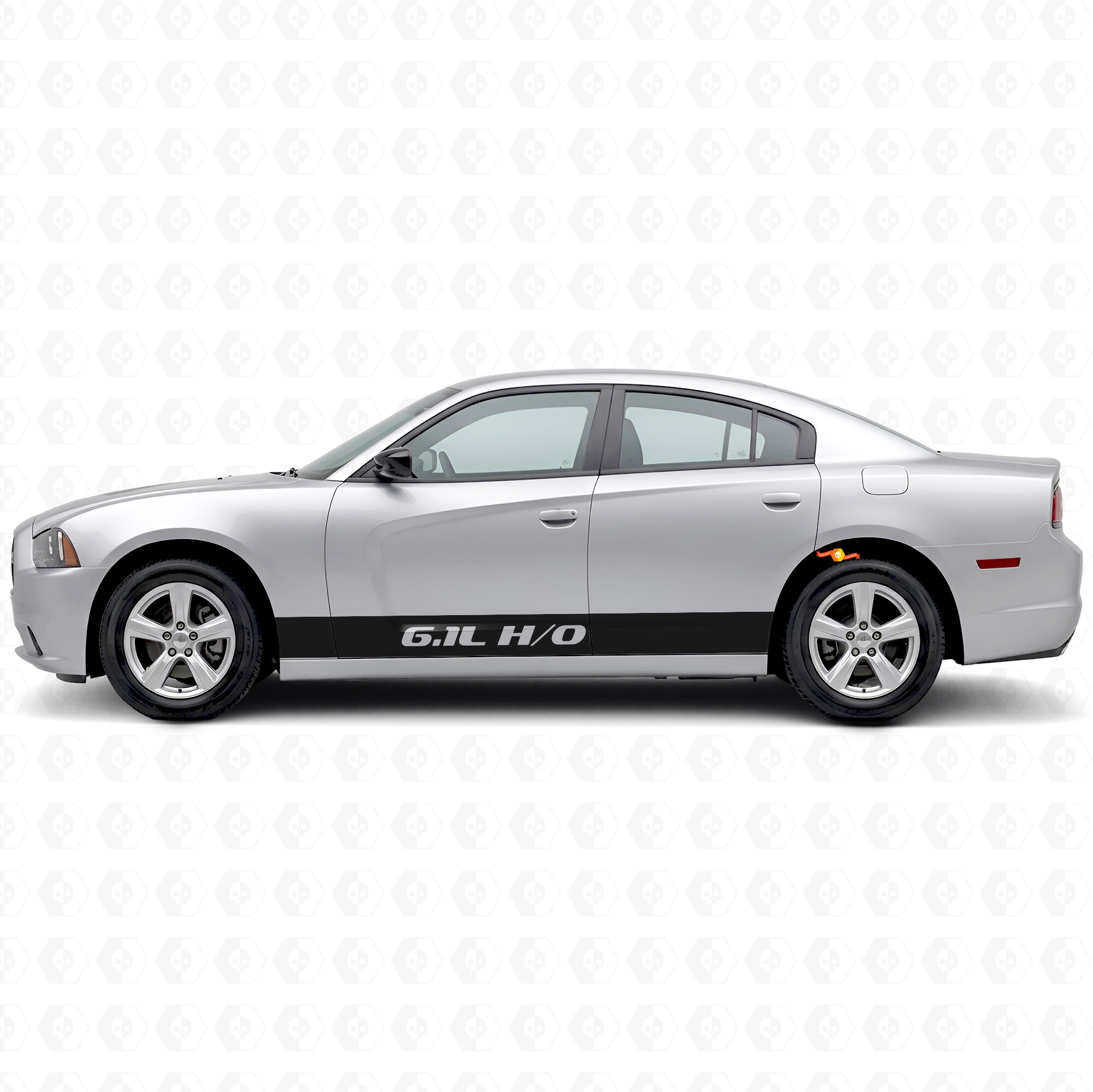 6.1L H/O Straight Stripes Side Vinyl Decal Sticker for Dodge Charger 2011-2014