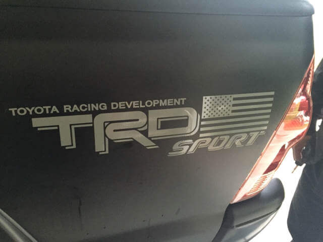 TRD Sport USA Flag Side Vinyl Decals Pair for Toyota Tacoma