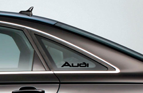 2 AUDI Logo Window Decal Sticker Embleem A4 A5 A6 A8 S4 S5 S8 Q5 Q7 TT Black