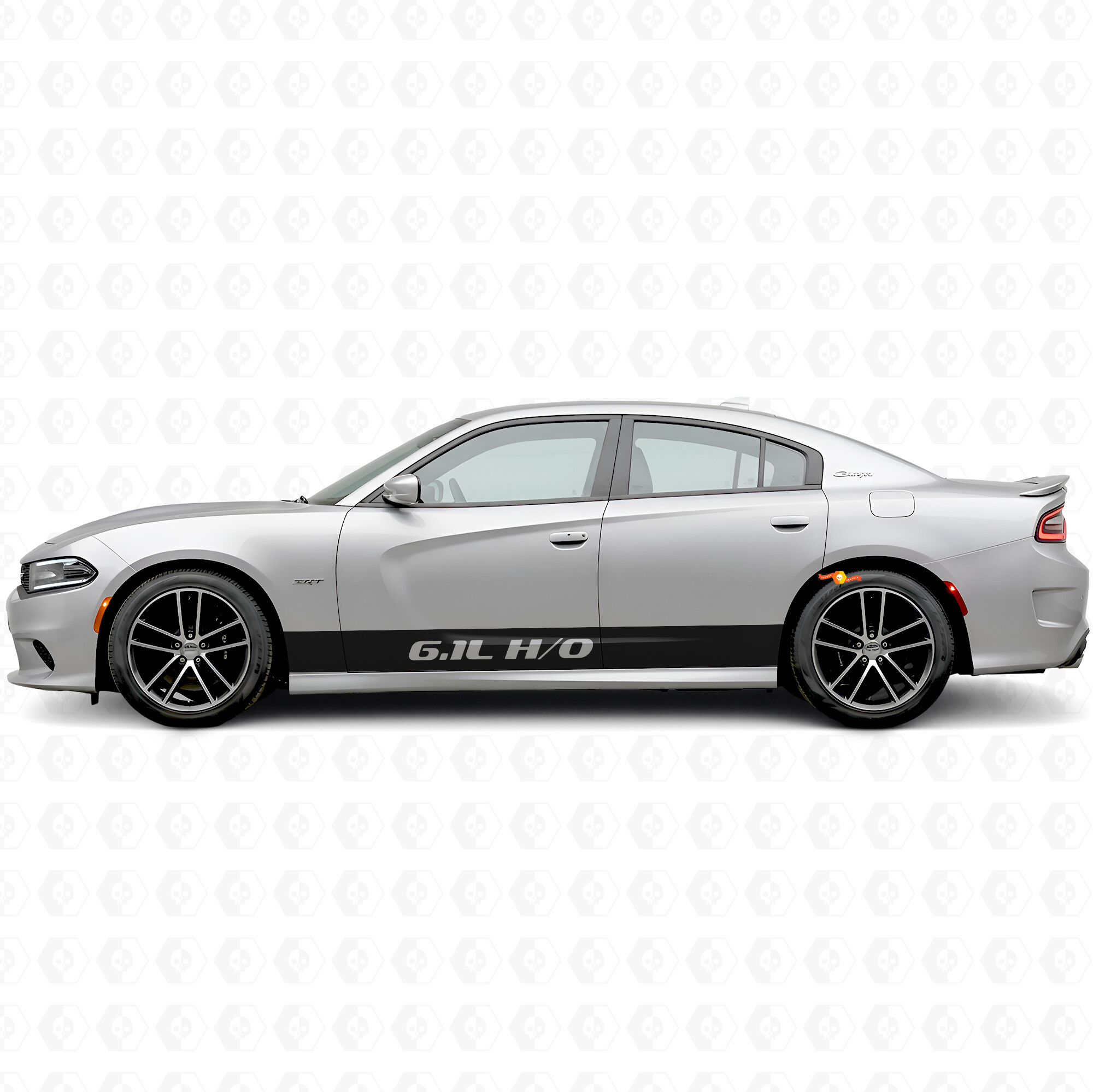 6.1L H/O Straight Stripes Side Vinyl Decal Sticker for Dodge Charger 2015-2026