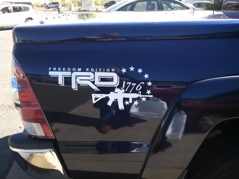 TRD Style Freedom Edition 1776 Side Bed Vinyl Decal Set for Toyota Tacoma