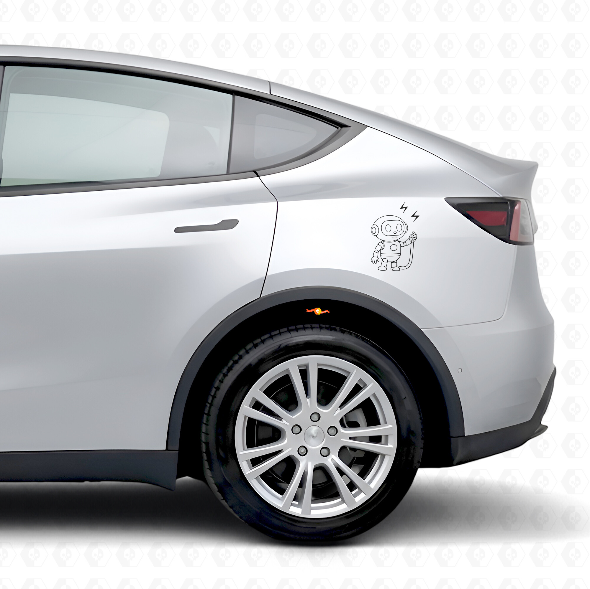 Charging Robot Side Vinyl Decal Sticker for Tesla Model Y