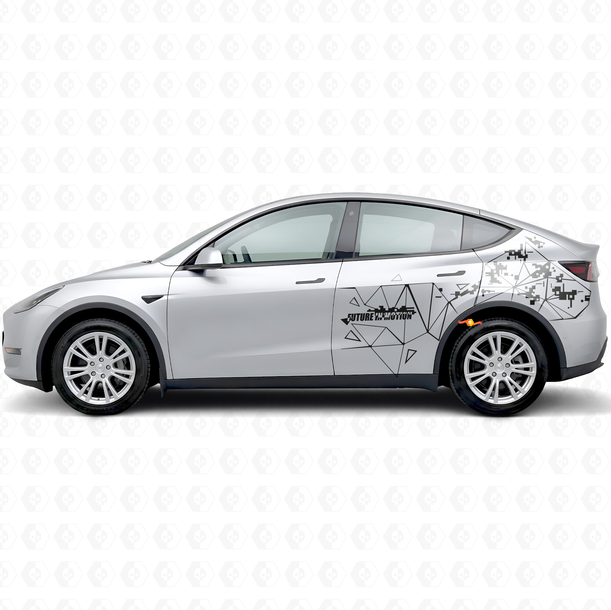 Future In Motion Triangle Style Side Vinyl Decal Sticker for Tesla Model Y