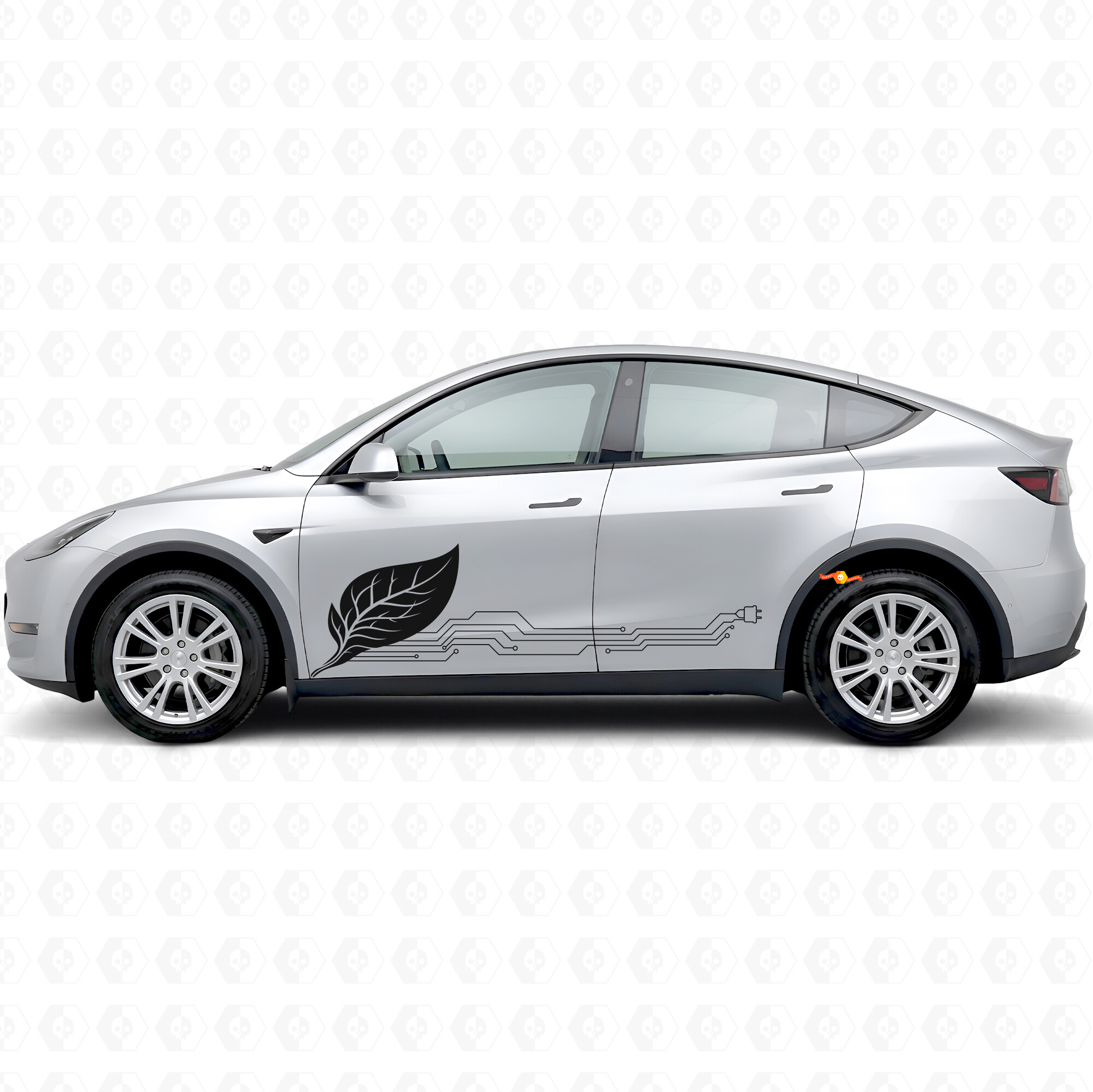Green Energy Circuit Style Side Door Vinyl Decal Sticker for Tesla Model Y