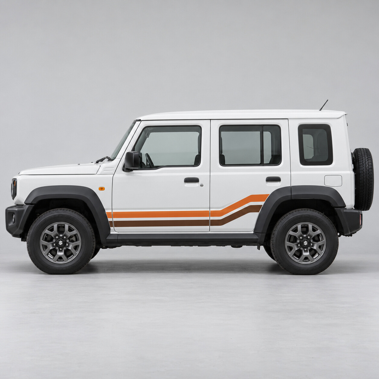 Double Diagonal Side Vinyl Decal Kit for Maruti Suzuki Jimny Alpha Five-Door 2023