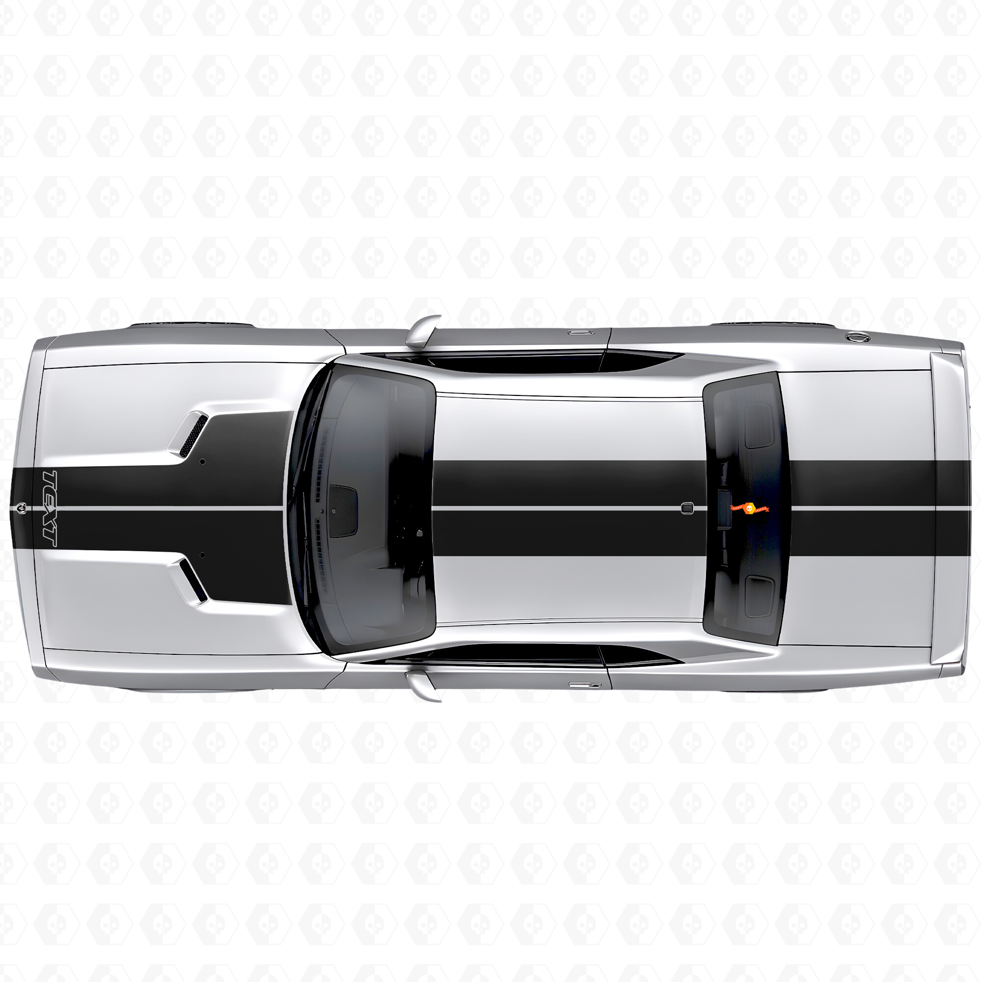 Dual Custom Stripes Hood Roof Trunk Vinyl Decal Sticker for Dodge Challenger 2008-2014